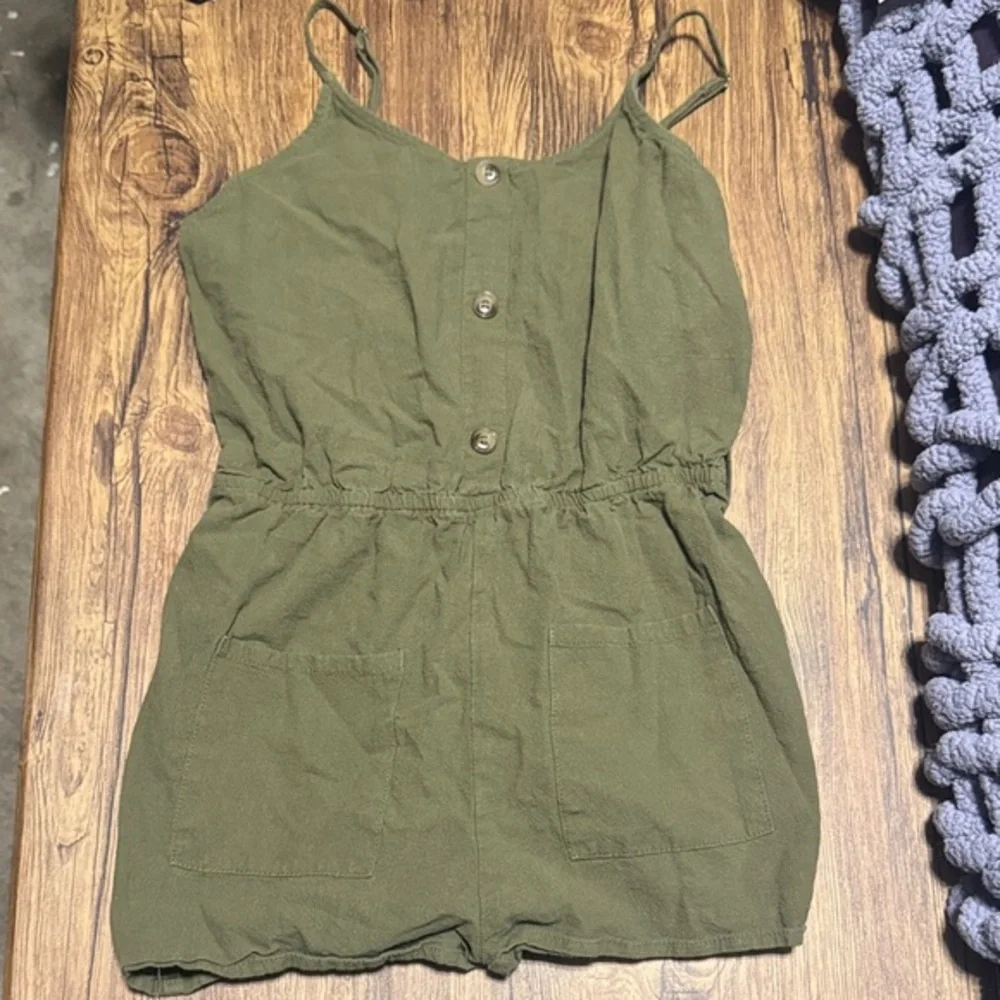 Source Unknown Olive Green Kids One Piece